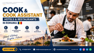 Professional chef preparing international cuisine for the official Cook jobs in Romania.