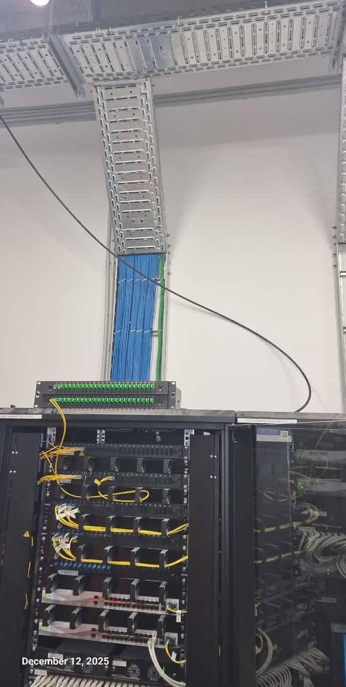 Data/voice cable installation on cable tray