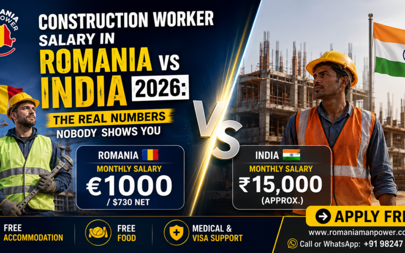 Salary in Romania for Indian construction workers 2026 real package comparison