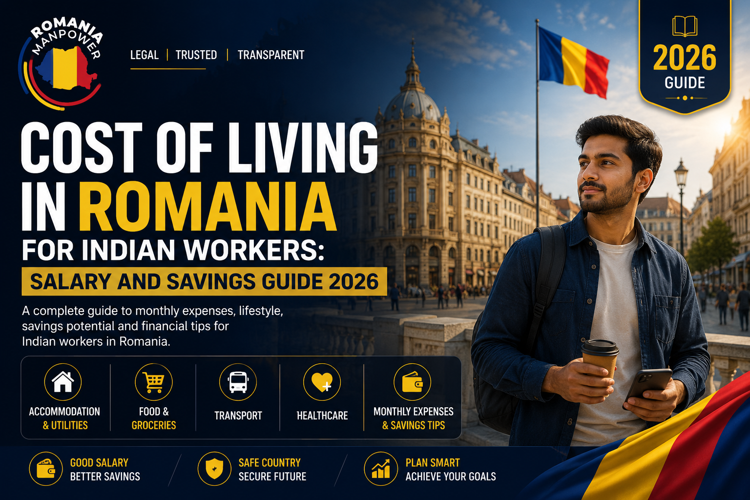 Cost of living in Romania for Indian workers 2026 monthly expenses salary savings guide