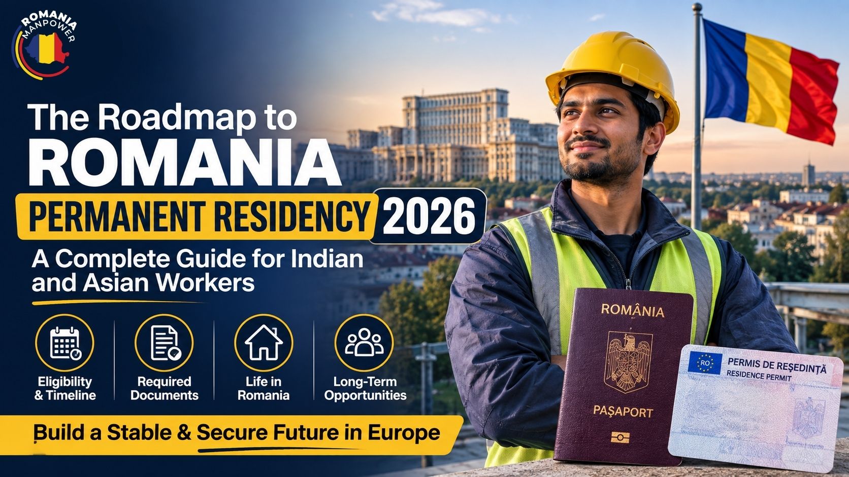 Romania permanent residency 2026 guide Indian Asian workers TRC to PR Schengen family reunification