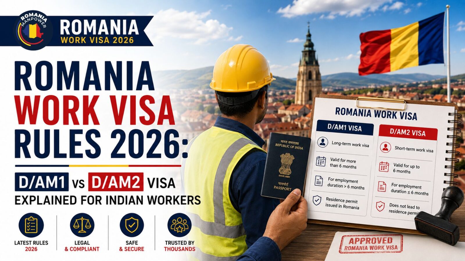 Romania work visa rules 2026 OUG 32 D/AM1 D/AM2 visa changes Indian workers guide