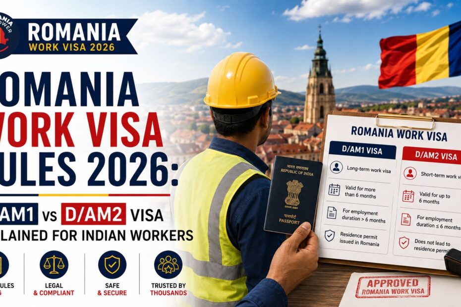 Romania work visa rules 2026 OUG 32 D/AM1 D/AM2 visa changes Indian workers guide