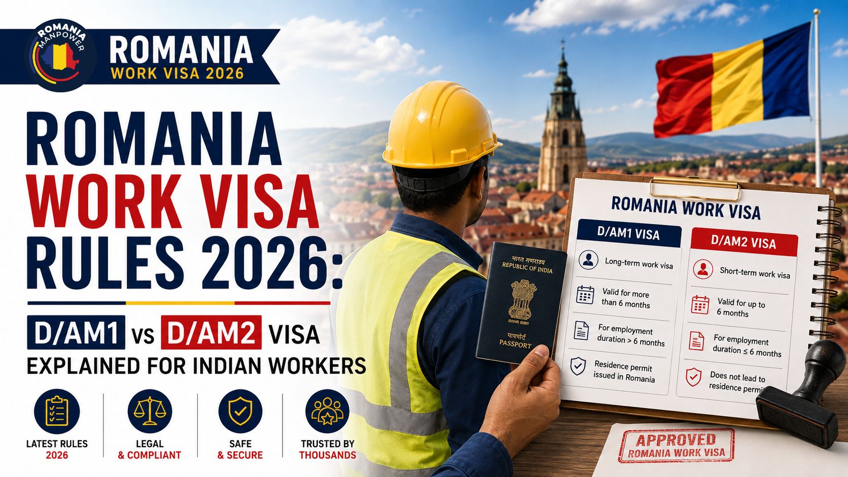 Romania work visa rules 2026 OUG 32 D/AM1 D/AM2 visa changes Indian workers guide