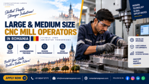 Technical expert operating a large milling center for CNC Milling Operator jobs in Romania.