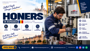 Professional technician performing internal bore finishing for Industrial Honing Machine Operator jobs in Romania.