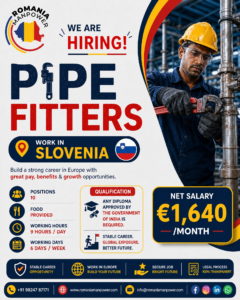 Skilled Indian pipe fitter performing precision isometric installation and high-pressure testing for a high-paying Pipe Fitter job in Slovenia for Indians.