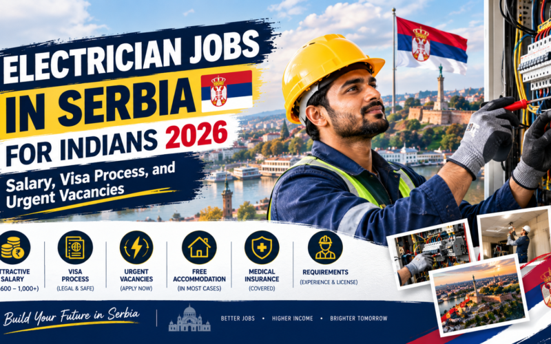 Electrician jobs in Serbia for Indians 2026 salary visa process industrial electrician urgent vacancies guide