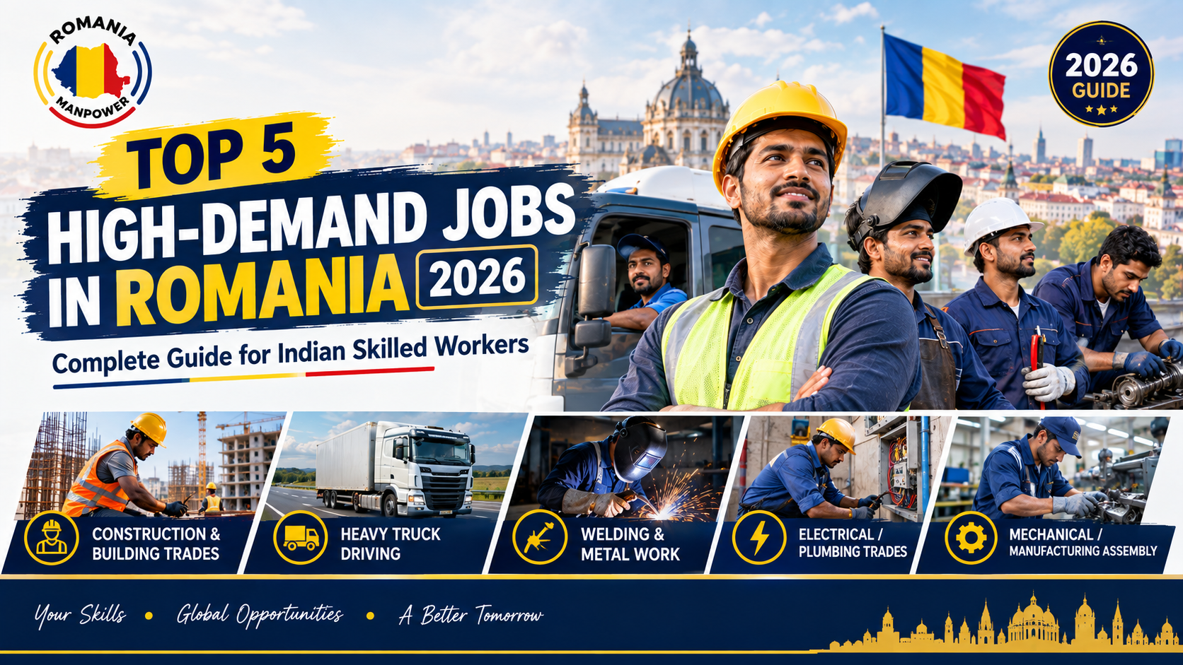 High demand jobs in Romania 2026 top 5 technical trades welder CNC electrician fitter mechanic guide