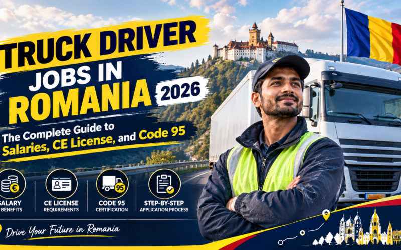 Truck driver jobs in Romania 2026 CE license Code 95 CPC salary diurnal Indian drivers guide