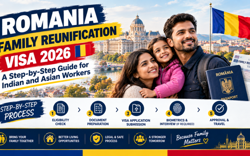 Romania family reunification visa 2026 Indian workers guide spouse children TRC Schengen process